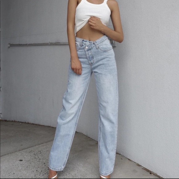 Princess Polly Criss Cross Jeans - Picture 1 of 7